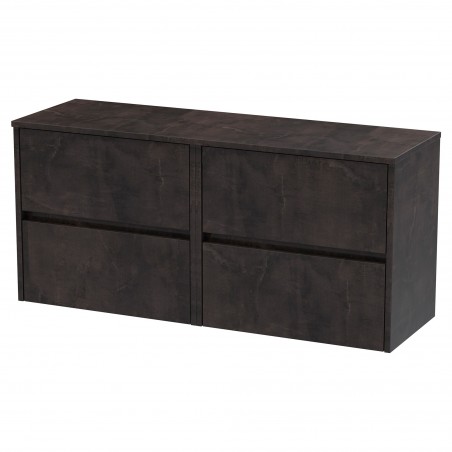 Havana 1200mm Wall Hung 4 Drawer Vanity Unit with Worktop - Metallic Slate