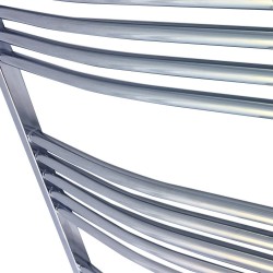 Curved Chrome Towel Rail - 600 x 1200mm - Closeup