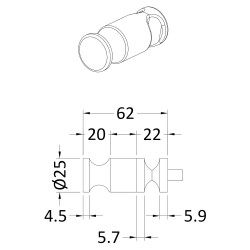 Robe Hook For Revive Radiators - Technical Drawing