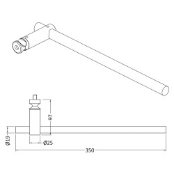 Towel Rail For Revive Radiators - Technical Drawing