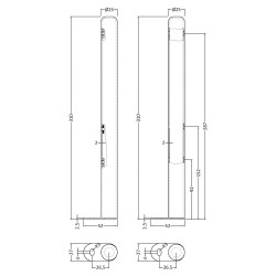 Colosseum Radiators Floor Mounting Kit - Technical Drawing