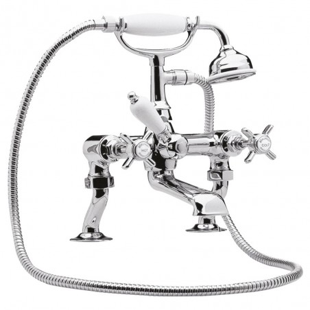 Beaumont Luxury Cranked Bath Shower Mixer Tap Pillar Mounted