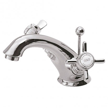 Beaumont Luxury Mono Basin Mixer Tap Dual Handle with Pop-up Waste