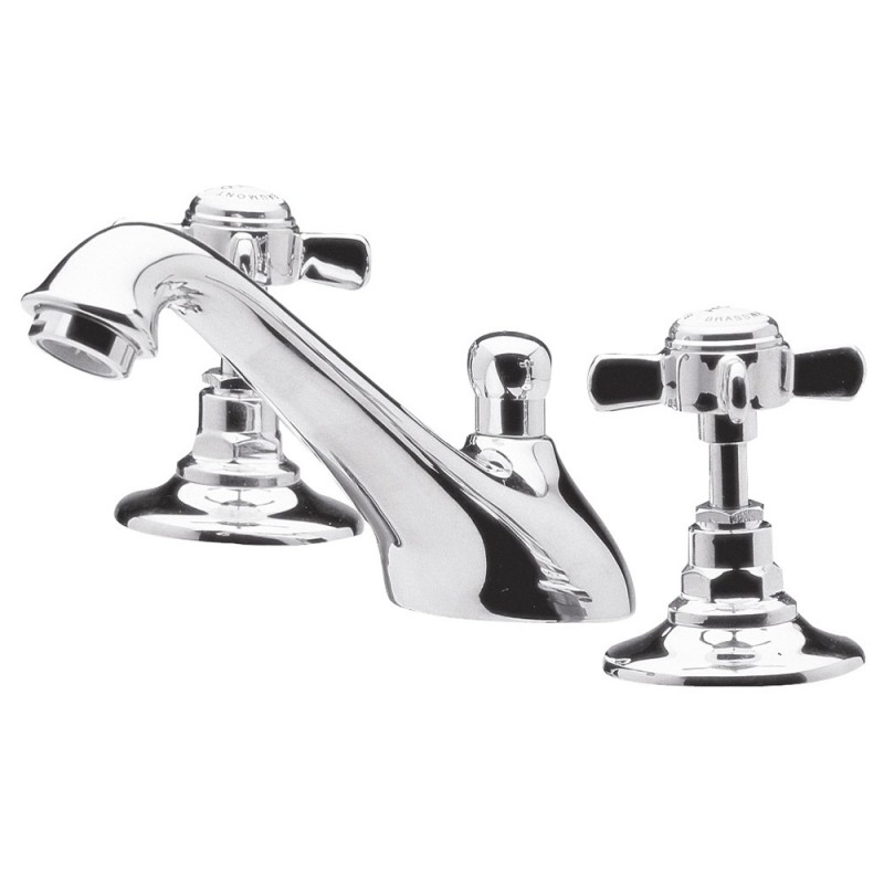 Beaumont 3-Hole Basin Mixer Tap Deck Mounted with Pop-up Waste Beaumont 3-Hole Basin Mixer Tap Deck Mounted with Pop-up Waste