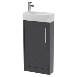 Juno Compact Graphite Grey 440mm Freestanding 1 Door Unit With 1 Tap Hole Basin Right Handed - Graphite Grey