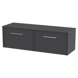 Juno 1200mm Wall Hung 2 Drawer Vanity With Worktop - Graphite Grey
