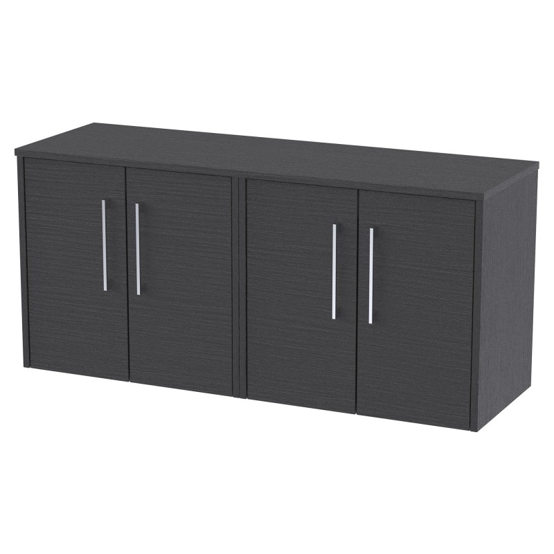Juno 1200mm Wall Hung 4 Door Vanity With Worktop - Graphite Grey Juno 1200mm Wall Hung 4 Door Vanity With Worktop - Graphite Grey