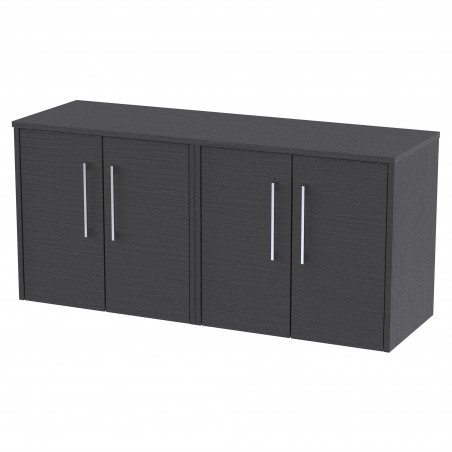 Juno 1200mm Wall Hung 4 Door Vanity With Worktop - Graphite Grey