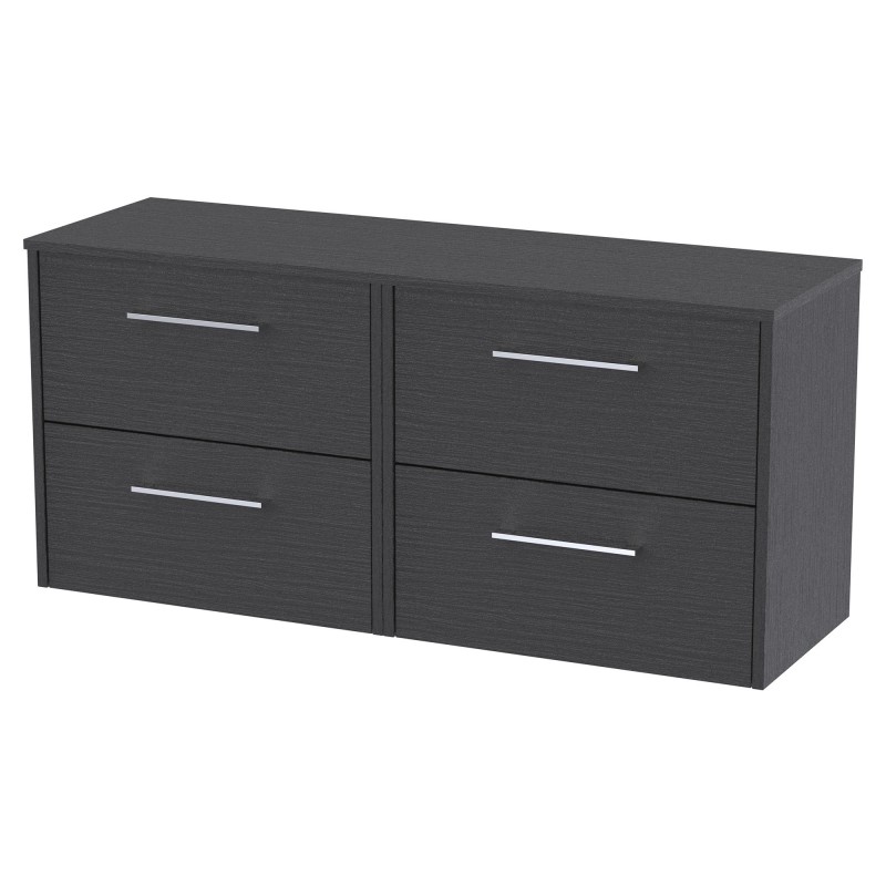 Juno 1200mm Wall Hung 4 Drawer Vanity With Worktop - Graphite Grey Juno 1200mm Wall Hung 4 Drawer Vanity With Worktop - Graphite Grey