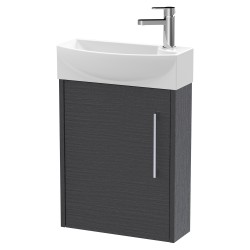 Juno Compact Graphite Grey 440mm Wall Hung 1 Door Unit With 1 Tap Hole Basin Left Handed - Graphite Grey
