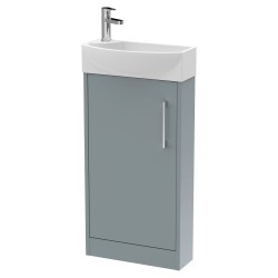Juno 440mm Compact Freestanding 1 Door Unit With 1 Tap Hole Basin Right Handed - Coastal Grey