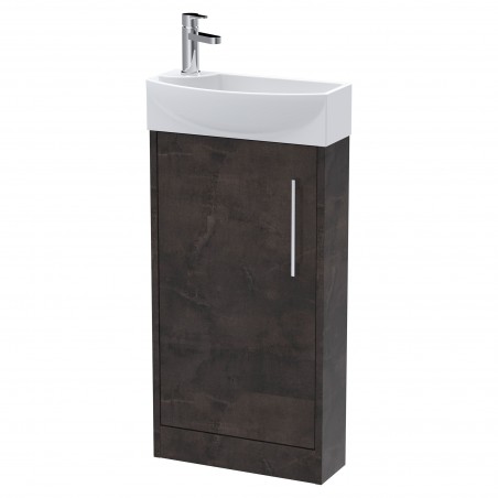 Juno 440mm Compact RH Freestanding Vanity Unit and Basin - Metallic Slate