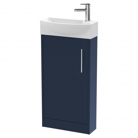 Juno 440mm Floor Standing 1-Door Unit & 1 Tap Hole Basin Left Handed - Midnight Blue