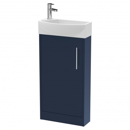 Juno 440mm Floor Standing 1-Door Unit & 1 Tap Hole Basin Right Handed - Midnight Blue