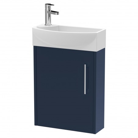 Juno 440mm Wall Hung 1-Door Unit & 1 Tap Hole Basin Right Handed - Midnight Blue