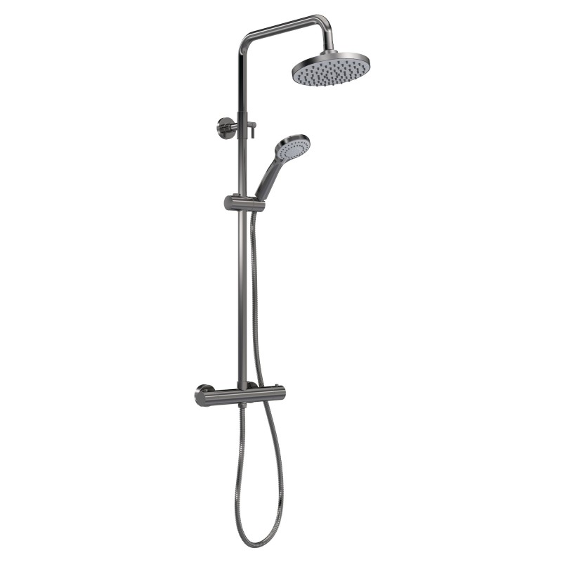Brushed Pewter Round Thermostatic Bar Valve & Shower Kit Brushed Pewter Round Thermostatic Bar Valve & Shower Kit