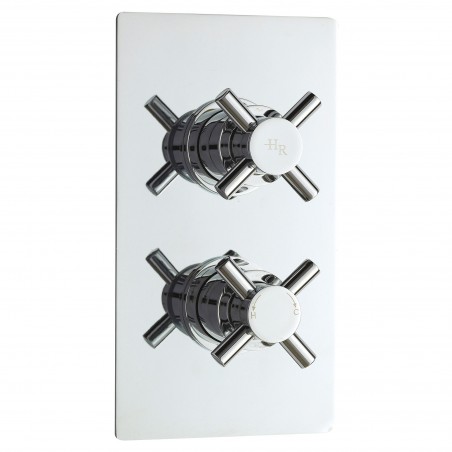 Kristal Twin Concealed Thermostatic Valve Rectangular Plate