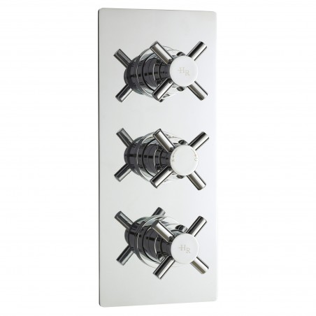 Kristal Triple Concealed Thermostatic Valve Rectangular Plate