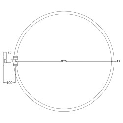 Round Shower Ring/Rail - Technical Drawing