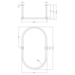 Full Shower Curtain Ring - Technical Drawing