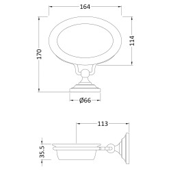 Traditional Soap Dish - Technical Drawing