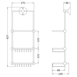Traditional Shower Tidy - Technical Drawing