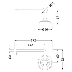 Traditional Toilet Roll Holder - Technical Drawing