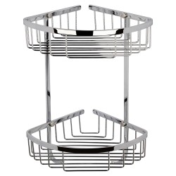 Large 2 Tier Corner Shower Basket Caddy with Hooks