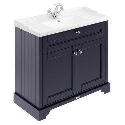 Old London 1000mm 2 Door Vanity Unit and Basin with 1 Tap Hole - Twilight Blue
