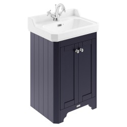 Old London 595mm 2 Door Vanity Unit and Basin with 1 Tap Hole - Twilight Blue