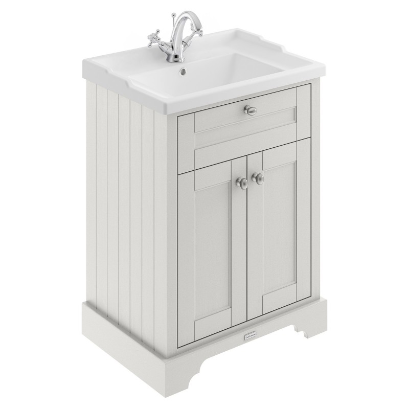Old London 600mm 2 Door Vanity Unit and Basin with 1 Tap Hole - Timeless Sand