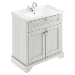 Old London 800mm 2 Door Vanity Unit and Basin with 1 Tap Hole - Timeless Sand