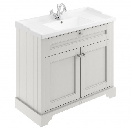 Old London 1000mm 2 Door Vanity Unit and Basin with 1 Tap Hole - Timeless Sand