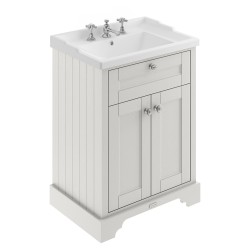 Old London 600mm 2 Door Vanity Unit and Basin with 3 Tap Holes - Timeless Sand