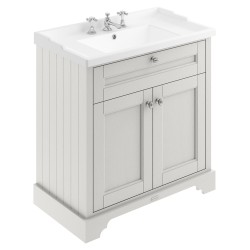 Old London 800mm 2 Door Vanity Unit and Basin with 3 Tap Holes - Timeless Sand