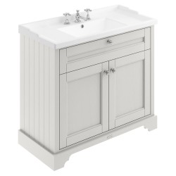 Old London 1000mm 2 Door Vanity Unit and Basin with 3 Tap Holes - Timeless Sand