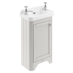Old London 515mm Single Door Vanity Unit and Basin with 2 Tap Holes - Timeless Sand