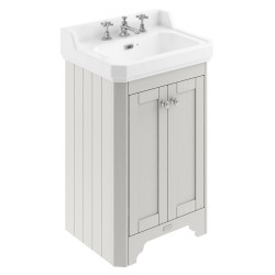 Old London 560mm 2 Door Vanity Unit and Basin with 3 Tap Holes - Timeless Sand