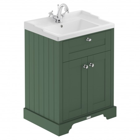 Old London 600mm Cabinet & Basin - 1 Tap Hole - Hunter Green