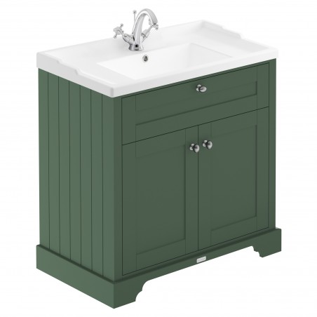 Old London 800mm Cabinet & Basin - 1 Tap Hole - Hunter Green