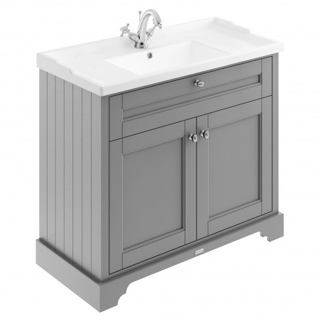 Old London 1000mm Cabinet & Basin - 1 Tap Hole - Hunter Green