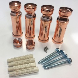 Straight Copper Towel Rail - 300 x 800mm - Brackets