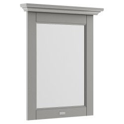 Old London Storm Grey 600mm Flat Mirror with Decorative Top Moulding - Storm Grey