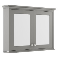 Old London Storm Grey 1050mm 2 Door Mirror Storage Cabinet - Storm Grey