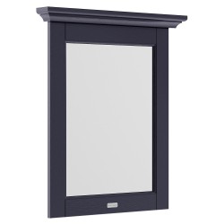Old London Twilight Blue 600mm Flat Mirror with Decorative Top Moulding - Twilight Blue