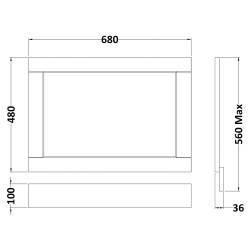 Old London Twilight Blue 700mm Bath End Panel - Twilight Blue - Technical Drawing