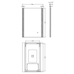 Ambient Edge Lit LED Bathroom Mirror 500 x 700mm - Technical Drawing