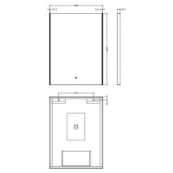 Ambient LED Mirror 600 x 800mm - Technical Drawing