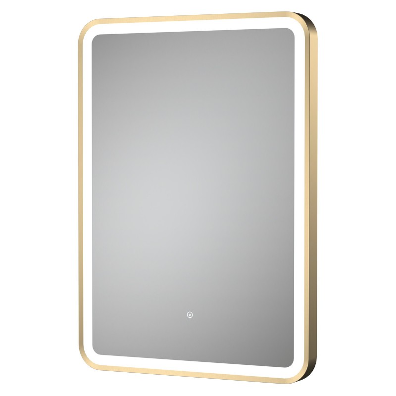 Brushed Brass Framed LED Mirror 500 x 700mm