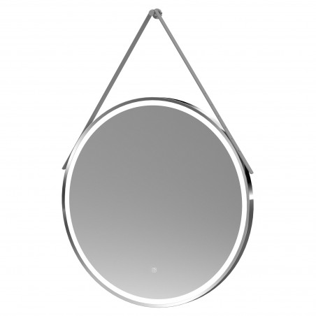 Chrome 800mm Round LED Bathroom Mirror with Strap